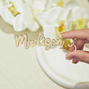 Personalized Wooden Place Cards for the Champagne Flute Name Cards Wedding Table Decoration