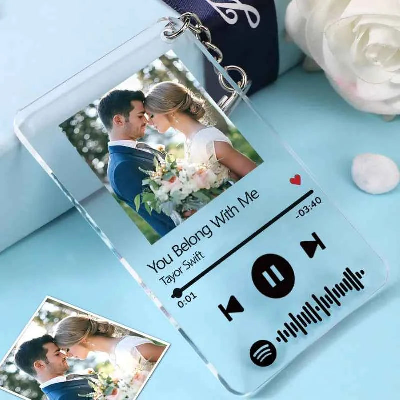 Custom Music Plaque Personalized Acrylic Glass Music Plaque Keychain Acrylic Glass Music Plaque Night Light