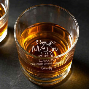 Personalized I Love You To The Moon And Back Whiskey Glass with Name Gift for Him