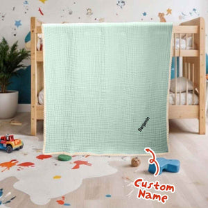 Personalized Lace Blanket with Embroidered Name Gift for Baby