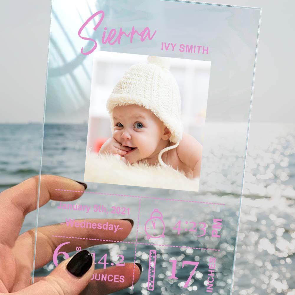 Personalised baby plaque packaged ready for gifting - child-safe materials, proofed and quality inspected before dispatch