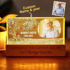 Personalized I'm Always With You Night Light Custom Photo Light Memorial Gift