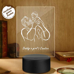Daddy's Girl Desk Lamp Personalized Name Night Light Father's Day Gift