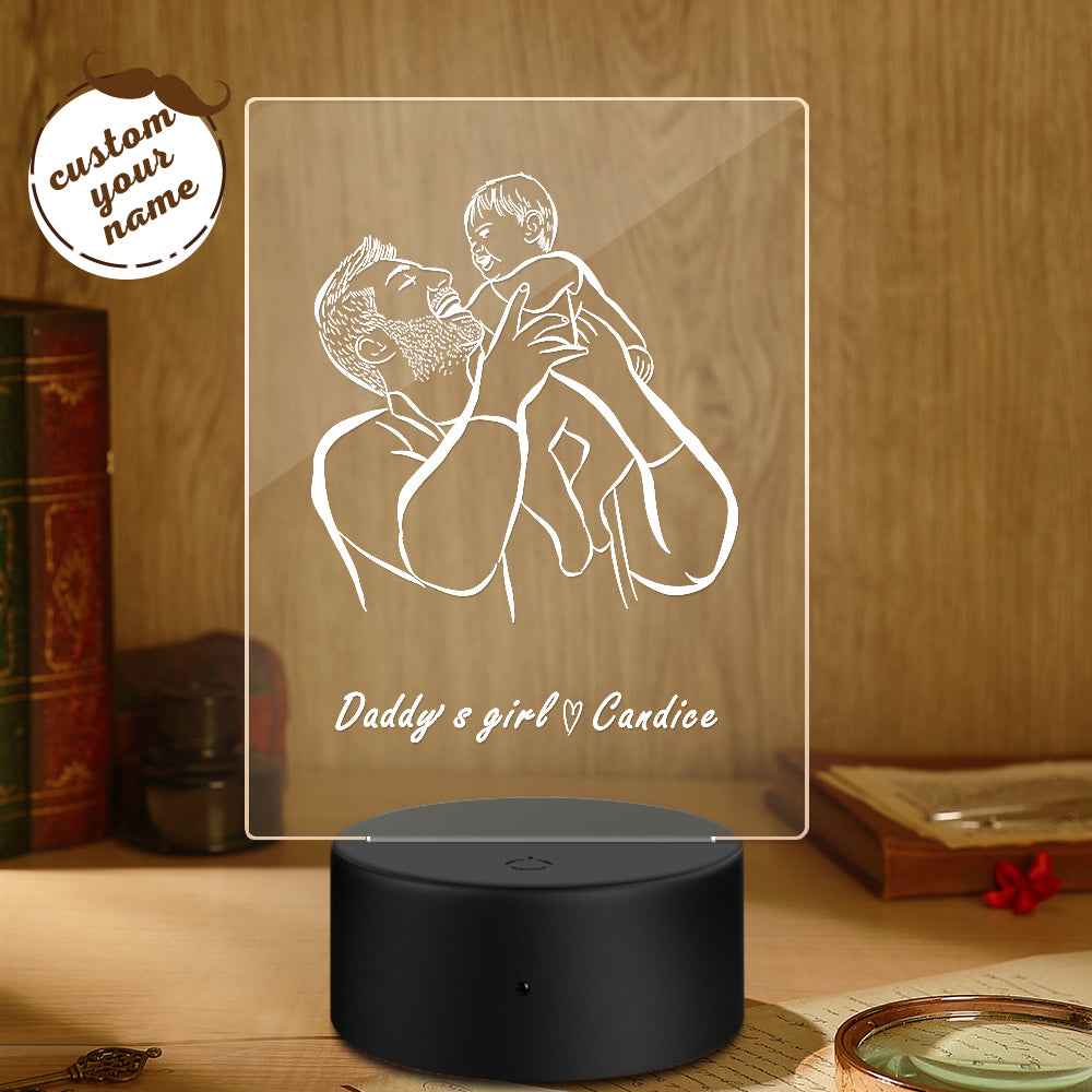 Daddy's Girl Desk Lamp Personalized Name Night Light Father's Day Gift