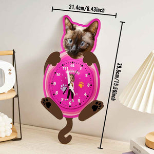 Custom Pet Photo & Owner Face Wall Clock – Personalized Funny Gift for Pet Lovers