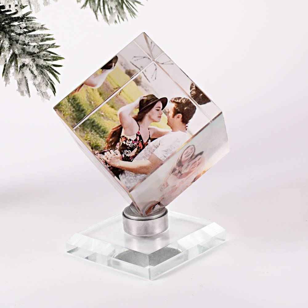 Custom Magic Cube Crystal Photo Frame Cube Keepsake 50mm