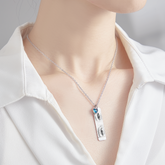 Custom Photo Necklace with Birthstone Eye Engraved Necklace Gifts for Her