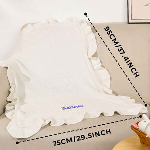 Personalized Baby Knitted Blanket Custom Baby Blanket with Embroidered Name Gift for Baby