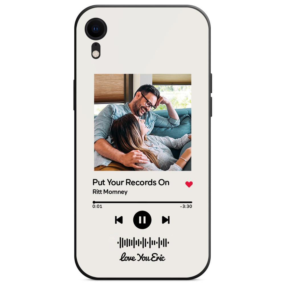 Custom Scannable Music Code Glass iPhone Case - Personalised Photo & Music