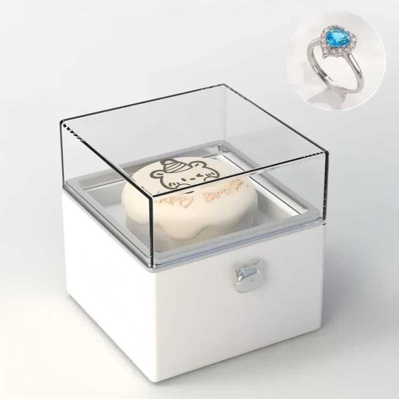 Hand presenting the Bear Cake Ring Box to a partner — perfect for surprise proposals, anniversaries and gifts for wife