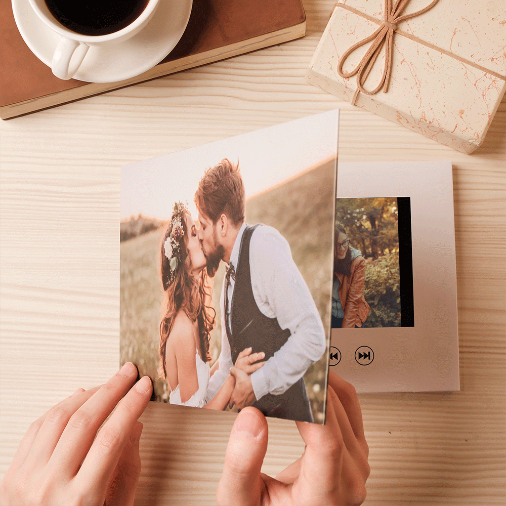 Personalised Video Photo Book With Text | 1GB Memory | Rechargeable Keepsake Gift