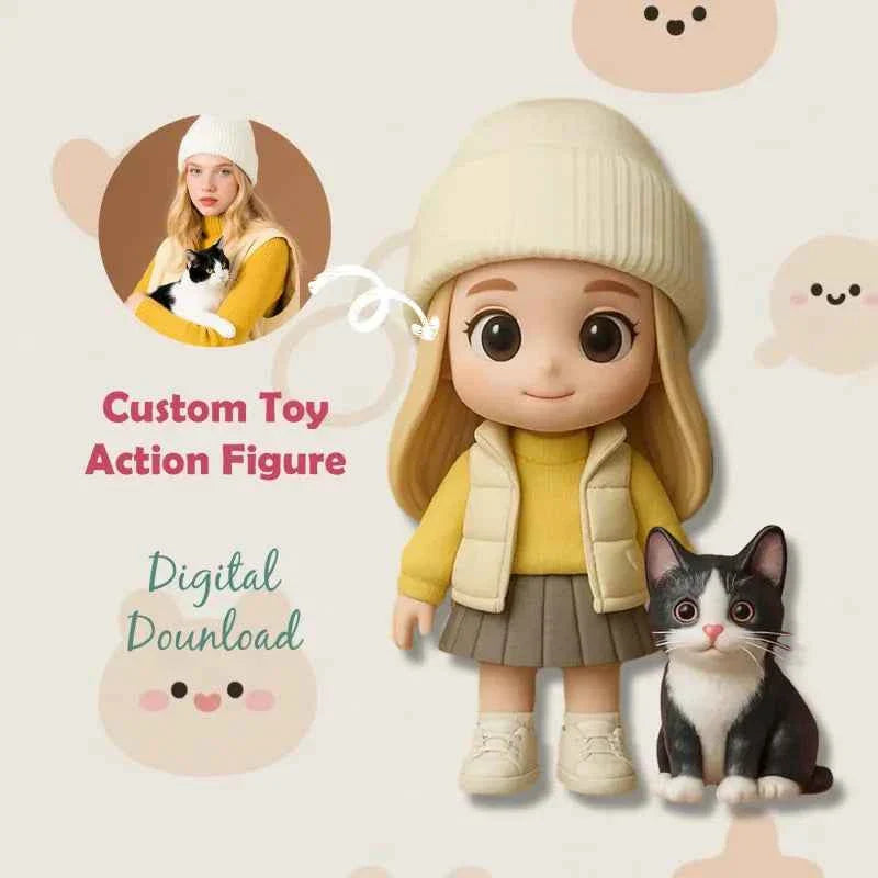 3D figurine of a girl and a puppy