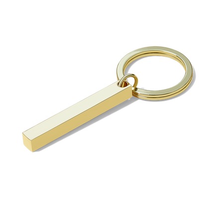 Engraving process close-up of personalised 3D bar keychain showing laser precision for Spotify music codes and text