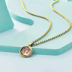 Custom Photo Engraved Necklace Pendant Picture Necklace Double Sided Wedding Gift