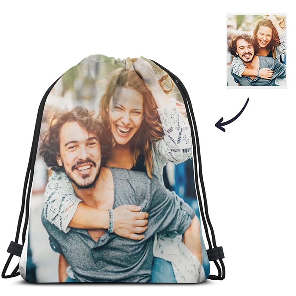 Honeycomb textured surface close-up of personalised photo drawstring bag – stylish, durable custom drawstring sportpack material