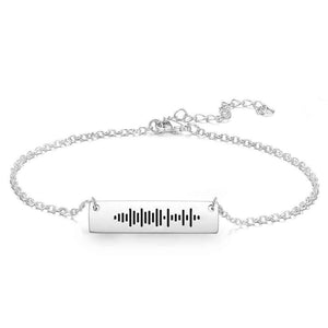 Scannable Code Custom Music Engraved Bar Anklet