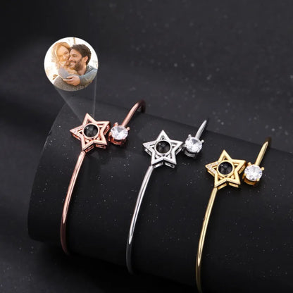 Personalised Photo Projection Bracelet | Engraved Heart Jewellery Gift