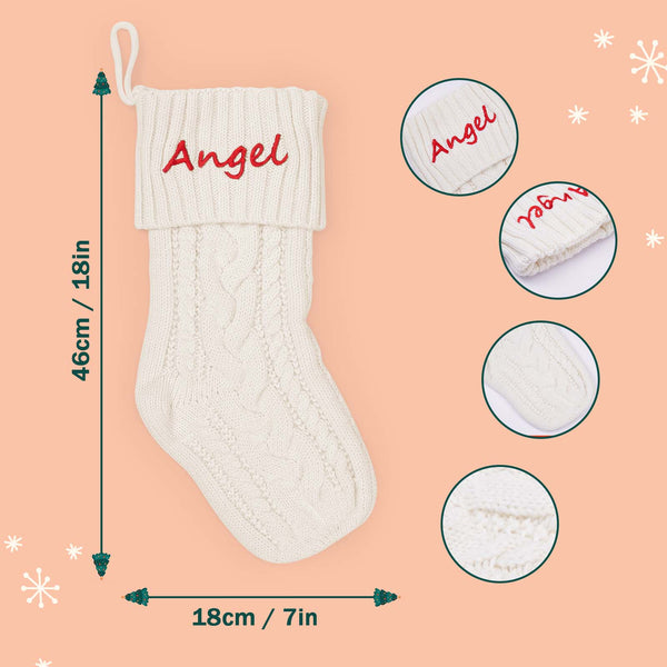 Personalised Christmas Stocking with Custom Name Embroidery - Festive Family Holiday Decor