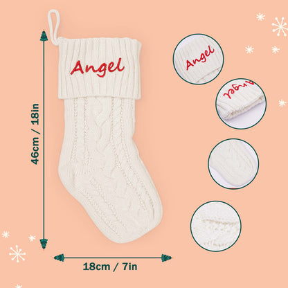 Personalised Christmas Stocking with Custom Name Embroidery - Festive Family Holiday Decor