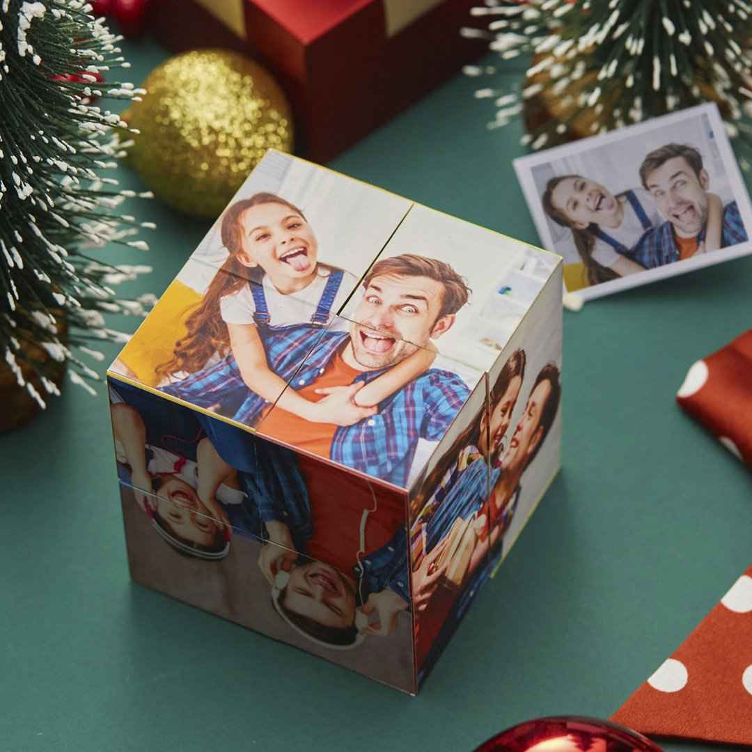 Custom Magic Cube Photo Personalized Cube Rhombic for Lovers Special Gifts for Anniversary