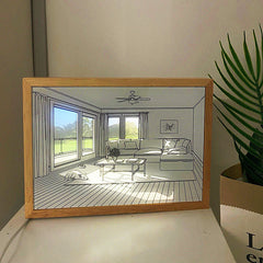 Creative Sunshine Painting Night Light - Personalised Wooden Lamp | Home Decoration Gift