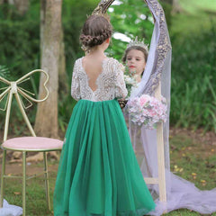 Flower Girl Dress Boho Flower Girl Toddler Junior Bridesmaid Fall Flower Girl Tulle Flower Girl Long Sleeve Flower Girl Dress