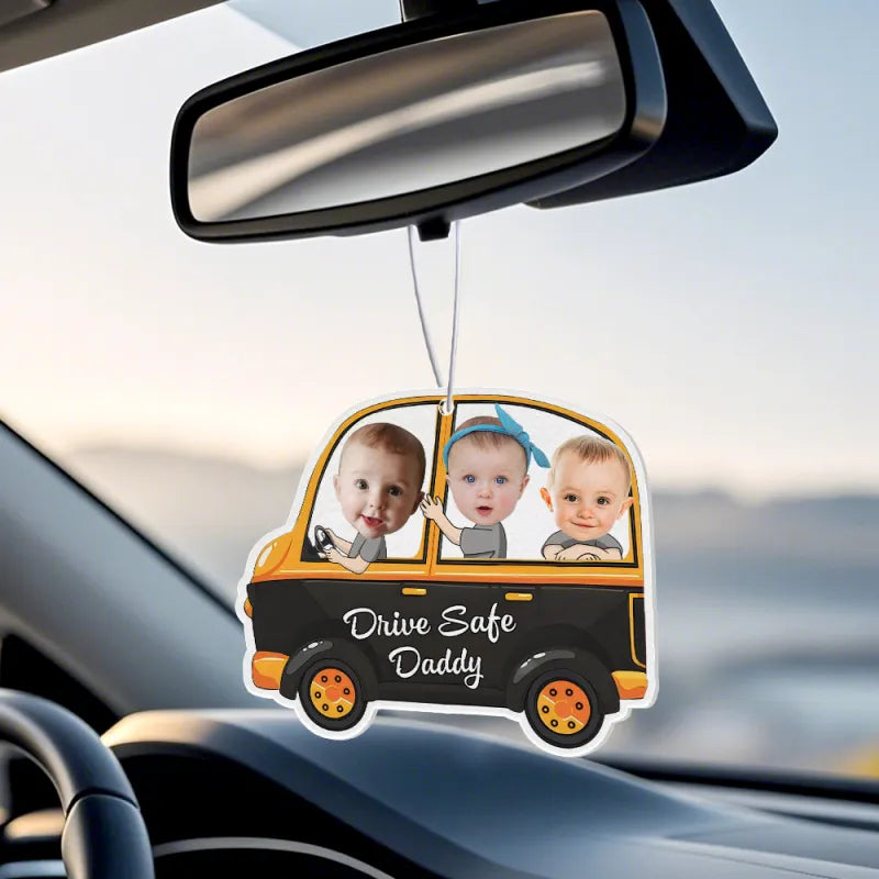 Personalised message area on soft felt car air freshener.