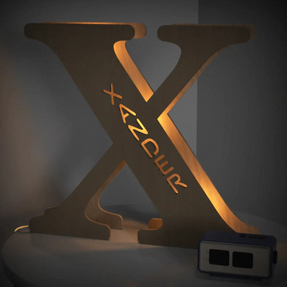 Personalised Wooden Letter Lamp - Custom Name Night Light 19CM - Unique Gift
