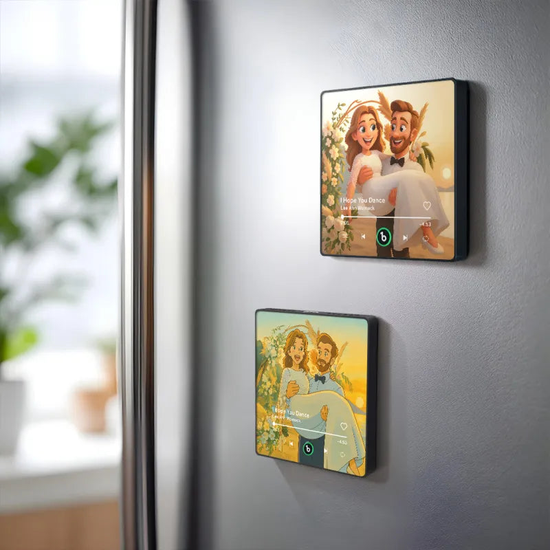 FridgeBeats Framed 4.0 Custom Photo Music Fridge Magnet - Personalised Song Player Wedding Gift