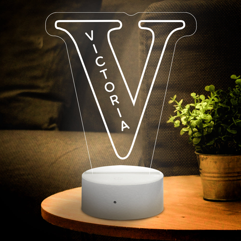 Personalised Letter LED Night Light - Custom Name Lamp for Bedroom & Home Decor