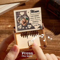 Personalized Wooden Photo Music Box Custom Heart Music Box Gift for Mother