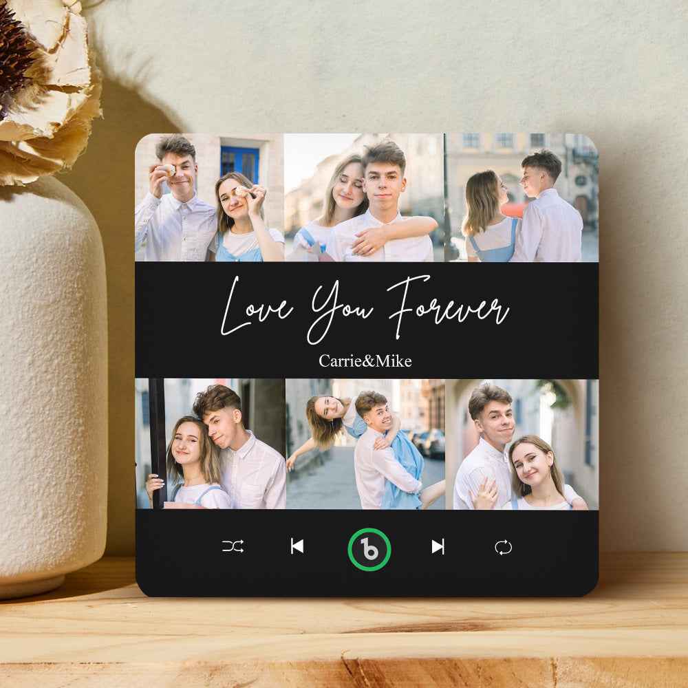 FridgeBeats Frameless Custom Photos Text Music Fridge Magnet Special for Valentine's Day New 4.0 Upgrade Colorful Album Sticker