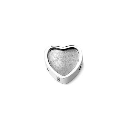 Paw Print Custom Heart Photo Charm Bead Pendant Silver