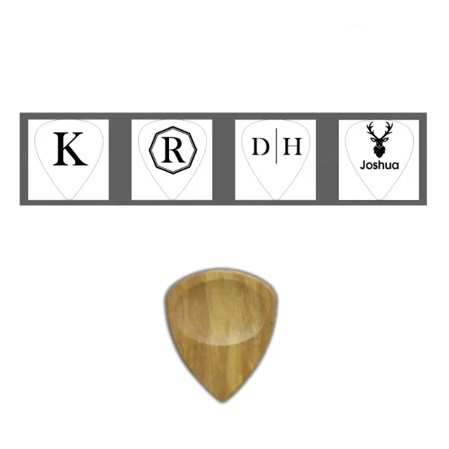 Personalised Wooden Guitar Pick Box - Engraved Wood Plectrum Storage Organiser | Music Gift