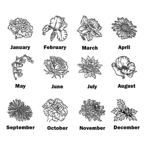 Personalized Birth Flower Makeup Bag Large Capacity Leather Cosmetic Bag Gift for Her