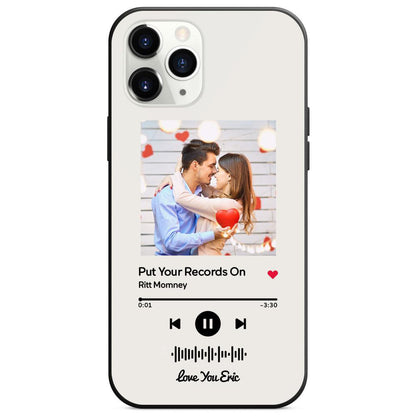 Custom Scannable Music Code Glass iPhone Case - Personalised Photo & Music