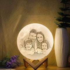Custom 3D Printed Photo Lunar Light Moon Lamp - Perfect Christmas Gift for Family