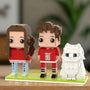 Full Body Customizable 2 People Brick Figures Personalized Brick Figures with Cat Small Particle Block Toy