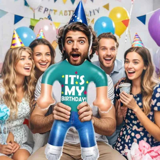 Custom Face IT'S MY BIRTHDAY! Blow Up Dolls Funny Inflatable Balloon Custom Air Doll for Party Favors