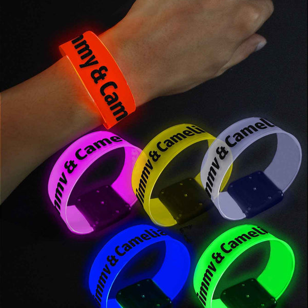 Personalized Photo & Text Glow Bracelets with Photo LED Bracelets Party Supplies for Wedding Birthdays Concerts