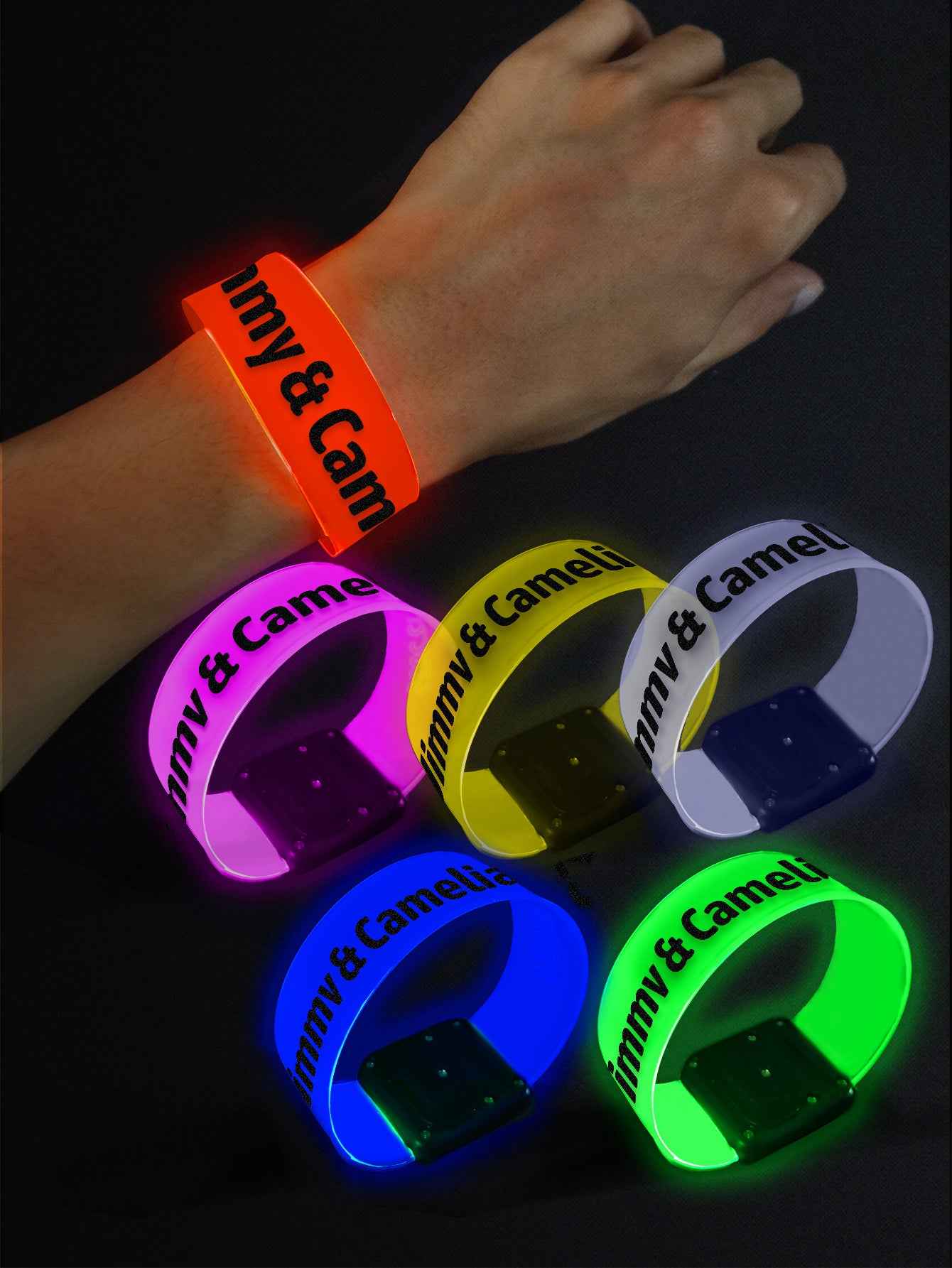 Personalized Photo & Text Glow Bracelets with Photo LED Bracelets Party Supplies for Wedding Birthdays Concerts