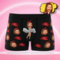 Personalised men's boxer shorts with custom lips and face photo print — novelty custom boxer briefs gift for him, ideal for Valentine's or anniversaries