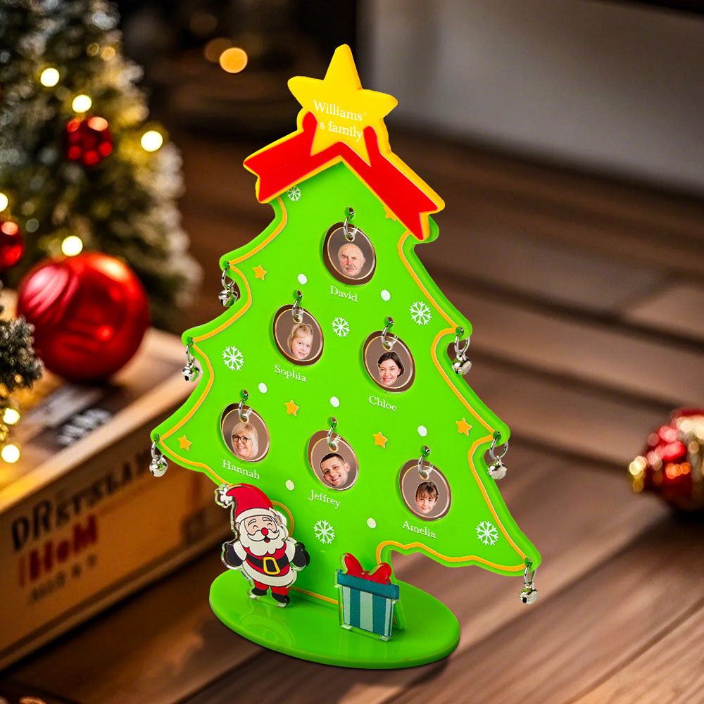 Personalised Family Name Christmas Photo Ornament - Customisable Acrylic Keepsake