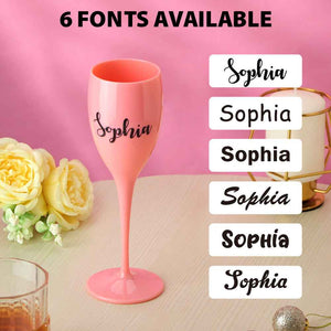 Personalized Champagne Toasting Flutes Birthday Bachelorette Bridal Party Favors Gift for Her