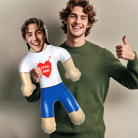 Personalised Blow Up Doll with a custom photo face print in high-quality PVC, the ultimate gag gift for parties.