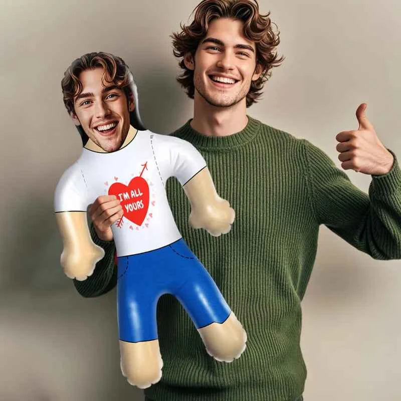 Personalized Couple Blow Up Doll Custom Your Face & Text Air Doll