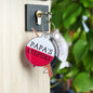 Pair of fishing rod and fish acrylic keyrings showing detailed printed artwork and customisable text — personalised fishing gift