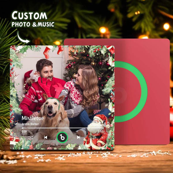Customisation options for FridgeBeats music fridge magnet — upload your high‑resolution photo or music file for a personalised gift