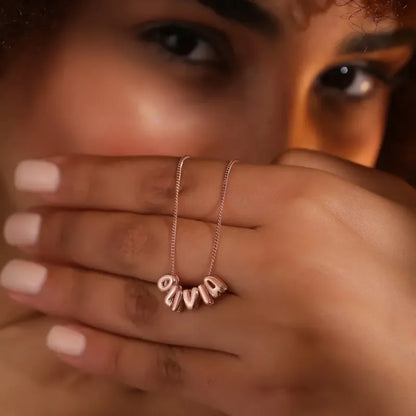 Personalised 3D Bubble Letters Name Necklace - Unique Gift for Loved Ones