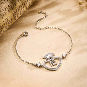 Personalized Graduation Cap Bracelet with Name for Class of 2024 Graduation Gift for Her